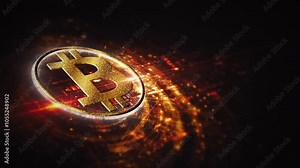 Futuristic digital background highlighting advanced cryptocurrency and encryption technology, featuring blockchain networks and secure cryptographic systems : Bitcoin, BTC