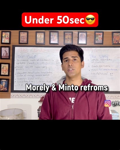 Morley & Minto reforms explained in 50sec😅 #history #historyofindia #ncert #britishraj