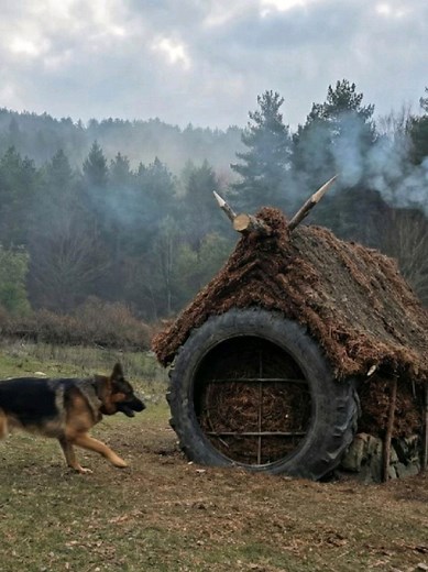 Building a Warm Shelter from Old Car Tires