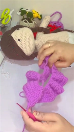 Woww!! Wait for the final look 😱💖 Handmade doll dress magic ✨Follow for more cute doll outfits 🧶