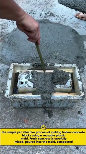How Hollow Concrete Blocks Are Made | Simple Cement Block Molding Process‎