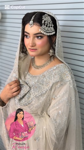 Ramsha Ansari🕊️ on Instagram: "Our gorgeous nikkah bride looking absolutely stunning ✨ Loved creating this elegant makeup look for her 🤍 Hairdoby @360.spa_salon Makeupby @_makeupmusebyramsha #makeupbyramsha #nikkahmakeup #foryourpage #pakistanibridalmakeup #fypシ"