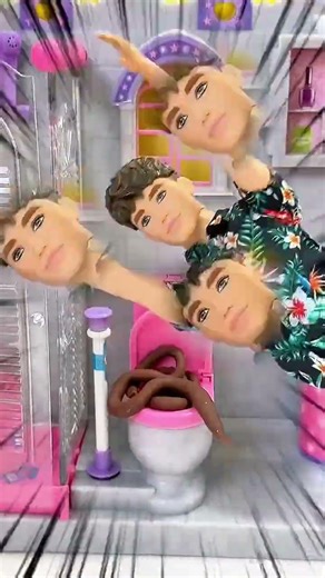 😱 barbie princess doll bf to bathroom 😱 #asmr #toyhouse #shorts