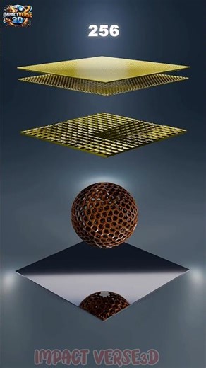 1M Gold 3D Cloth x Wooden Hex Mesh Sphere Sim | Which Looks Best? #3danimation #satisfying #asmr