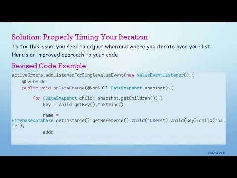 Fixing ArrayList Size Issues: Why Your List is Empty Despite Adding Items from Firebase