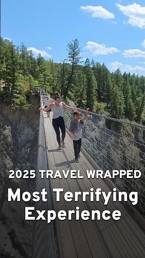 Walking across the Golden Skybridge - highest suspension bridge in Canada