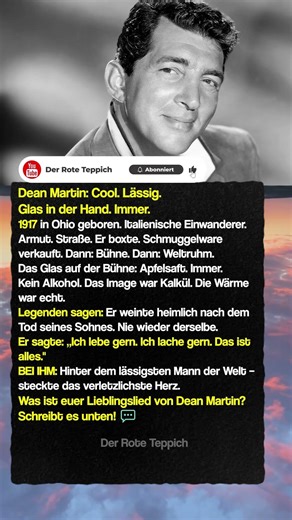 Dean Martin: Er trank auf der Bühne – und war völlig nüchtern 🥃