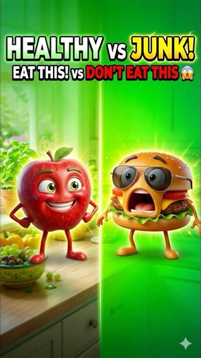 Healthy Food Squad Comes Alive! 🥦🍎 Funny Healthy vs Junk Food Animation #healthtips #funny #shorts
