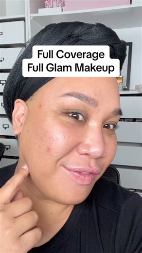Full Coverage Full Glam Makeup Tutorial! 💄😍 Products Used: - @onesize Secure the Blur Primer - @maccosmetics Full Coverage Foundation (NC 45) -One Size Beauty Buttersilk Concealer - Medium 2 (Rosy) -One Size Beauty Ultimate Setting Powder - Translucent -One Size Beauty Turn Up The Base Powder Foundation - Medium 4 and Medium 2 - @dalba_global Spray VEGAN First Spray Serum -HAND FAN -One Size Beauty *On Til’ Dawn Waterproof Setting Spray | PatrickStarrr