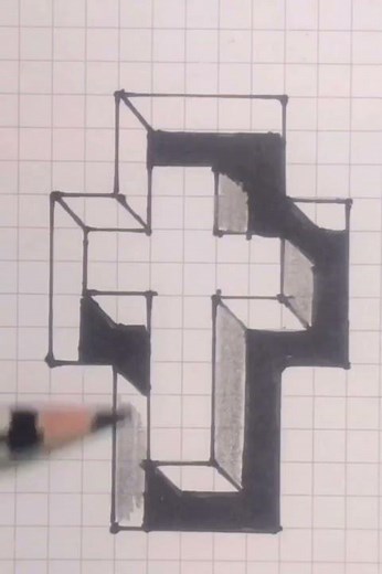 # Easy to draw 3 D the Cross # 3 D for beginners # Drawing # Art # short