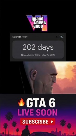 GTA 6 Countdown ⏳ | Only 202 Days Left Until GTA VI Trailer & Release Date #shorts #gta6