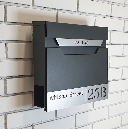 Mailboxes for Outside - Personalised Wall-mounted Mailbox, Letterbox, Modern Mailbox, Anthracite Grey - Ausgefallener Briefkasten - Etsy