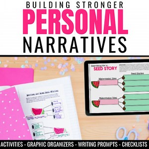 3rd-5th Grade Personal Narrative Writing Process: Graphic Organizers, Prompts