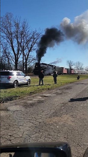 The North Pole Express Arriving at Ashley Michigan Behind Pere Marquette 1225 November 19, 2023
