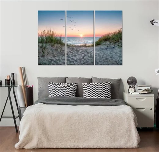 Beach Sunrise Canvas Wall Art | Beach House Decor - Etsy