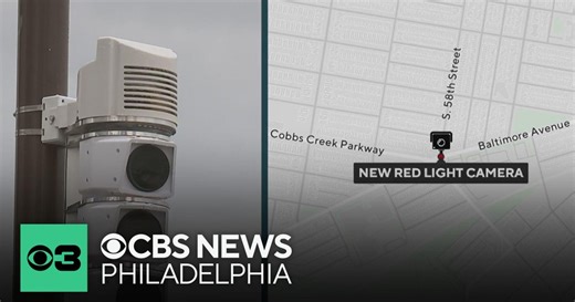 Warning period begins for new red light camera in West Philadelphia on Baltimore Avenue