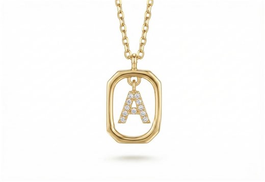 Gold Diamond Initial Necklace: Personalized Alphabet Pendant, Minimalist Jewelry - Etsy