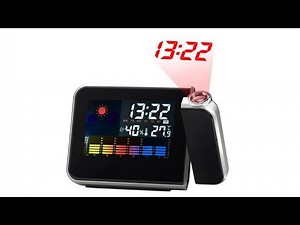 Multifunctional Digital Color LCD Display LED Projection Alarm Clock
