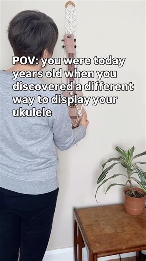 A different way to hang your ukulele #shopsmall #ukulele #macrame