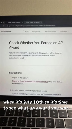 2026 ap exam awards released today, july 10th. check out which award you qualified for! #apscores2026 #apexams #apscores #aptests #collegeboard