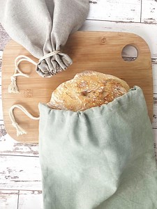 Linen Bread Bag for Homemade Sourdough | Zero Waste Artisan Boule Sack | Bread Baker Gift | Reusable Eco-friendly Food Storage Made in USA - Etsy