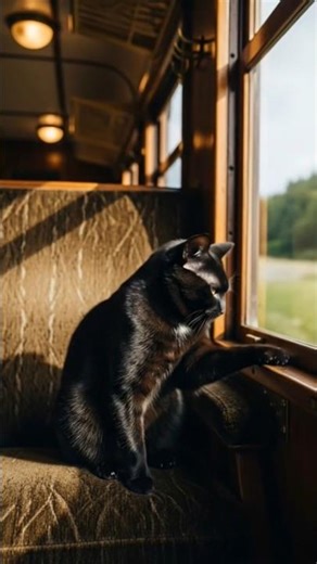 cat on train #cat #viral #cat