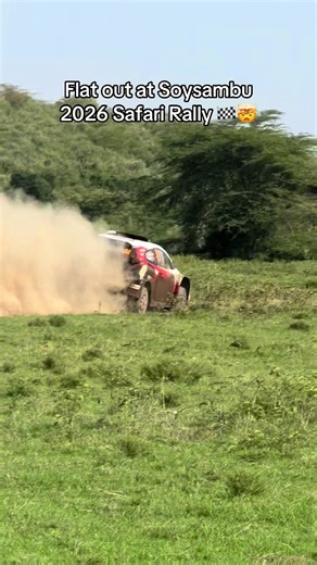 Cars going absolutely flat out in Soysambu during the 2026 Safari Rally. @Madilschy #safarirallykenya #rally #wrc #cars360 #toyotagazooracing