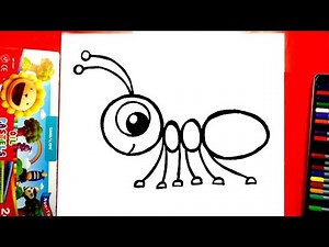 How to draw an Ant easily - How to draw a cute Ant