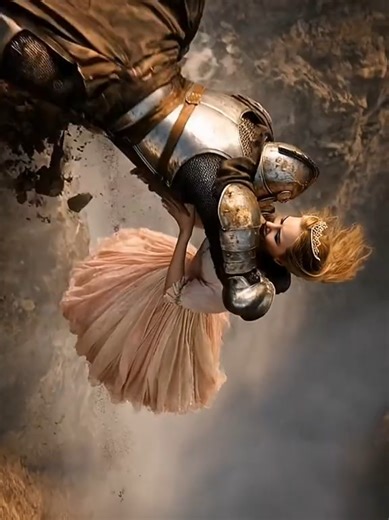 Another version of the knight holding the princess 👇 Tell me which version is better? #darkfantasy #tragicending #knight #medieval #aianimation