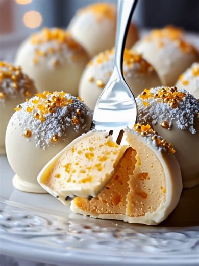 White Chocolate Orange Truffles Hook: Creamy, citrusy orange truffles dipped in white chocolate and dusted with festive sprinkles. Yield: 16–18 truffles Temp & Time: Chill 1–2 hours, no bake Key Ingredients First: 8 oz white chocolate, finely chopped ................................. Full Recipe in First Cօʍʍеոτ 👇 | Slice of Heaven