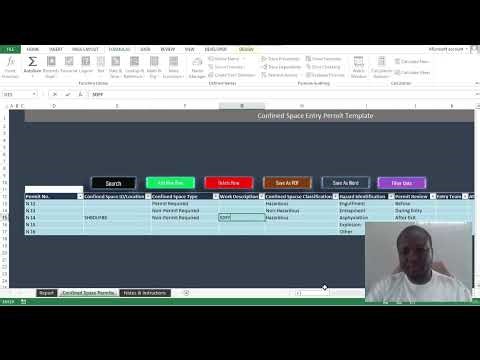 Confined space entry permit