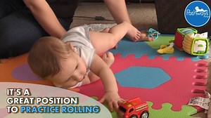 Baby will LOVE this! Try the side lying position to encourage baby to explore and move. Get the fun started today with our #WatchThisWednesday | Pathways.org