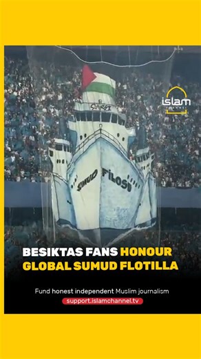 70K views · 13K reactions | Tupras Stadium in Istanbul erupted as Besiktas fans unveiled "Free Palestine" banners, performed a Global Sumud Flotilla choreography, and echoed Long Live Palestine, turning the Super Lig clash into a powerful display of unity. Fund honest independent Muslim journalism: https://support.islamchannel.tv | Islam Channel | Facebook