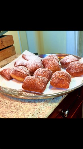 Nothing beats homemade food #beignets #Sweet but not too sweet. I don’t prefer to drench mine with powdered sugar but hey whatever floats your boat. 😋