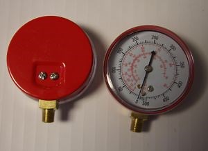 [Hot Item] 100mm High Quality Red Color Case Bottom Connection Freon Pressure Gauge