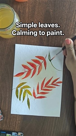 Relaxing watercolor process | Painting autumn leaves