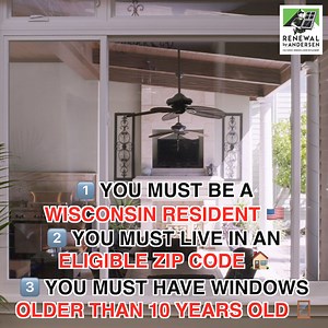 We're looking for 150 homeowners in MARATHON COUNTY for a window & door transformation! ✅ You Must Be A Wisconsin Resident ✅ You Must Live In An Eligible Zip Code ✅ You Must Have Windows or Doors Older Than 10 Years Old See if you qualify: https://lp.teamrenewal.com/ogw | Renewal by Andersen of Greater Wisconsin