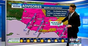 A Santa Ana wind is roaring but the Central Coast will only get a glancing blow