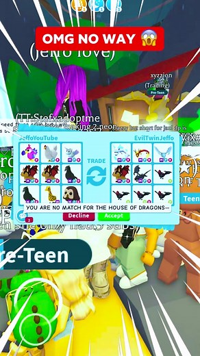 ONE COLOR 🏳️‍🌈 TRADING !! #jeffo #jefforoblox #adoptme