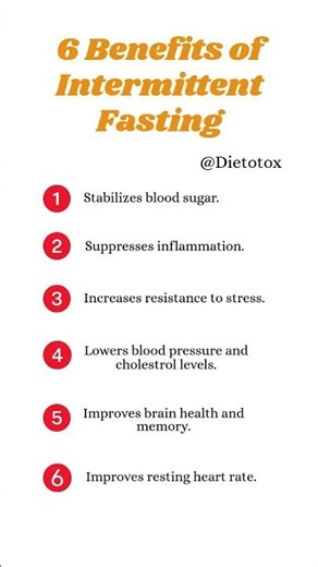 6 Benefits of Intermittent Fasting #dietotox #shorts #intermittentfastingdiet #health #healthbenefit