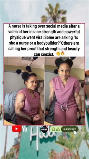 💪👩⚕️ “Is She a Nurse or a Bodybuilder?” Viral Clip Celebrates Strength in Scrubs. #shorts