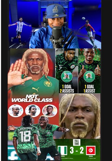 Rigobert Song Says Ademola Lookman and Victor Osimhen are Not World Class Players. Few hours later the two Nigerian Super Eagles duo shocked the world with an incredible performance where Ademola Lookman scored a goal and provided 2 assists and Victor Osimhen scored a goal and also provided an assist making it 5 goals contribution in a single game with an important victory Nigeria 3-2 Tunisia to help Nigeria 🇳🇬 qualify for the 2025 AFCON round of 16 in Morocco Former Cameroon defender Rigobert