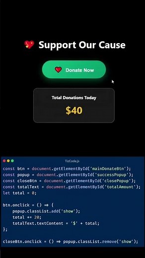 Magic Donate Button Animation Using JavaScript (Clean & Simple UI Effect)