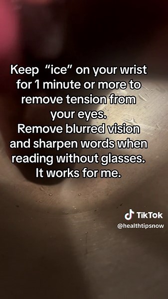 I recently found out that ice will take tension of your eyes, removes blurred vision and sharpen eyesight after keeping ice on your wrist near your plus for 1 minute or more. #improvevision #blurredvision #eyesight #DIY #okrawater #bloodpressure #fyp #coachkev