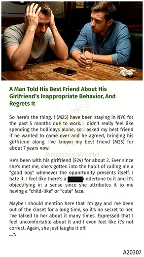A Man Told His Best Friend ☀️ About 💙 His Girlfriend’s Inappropriate Behavior, And Regrets It | Animals World