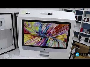 iMac 27" 5K A1419 Mid 2017 Display replacement change (Reparatur) + Unboxing + Quick tour Infortek