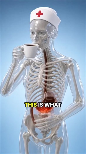 What Coffee Does to Your Body on an Empty Stomach ☕😳 #HumanBody #MedicalAnimation #coffeefacts