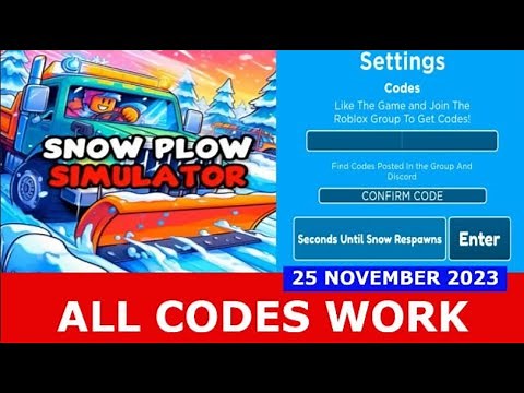 *ALL CODES WORK* Snow Plow Simulator ROBLOX | NOVEMBER 25, 2023