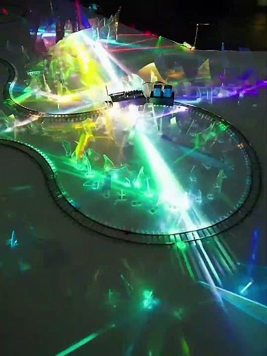 Modern art installation of broken glass in Berlin, Germany