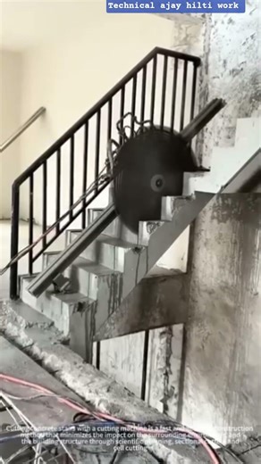 Stair Cutting Work 🔧 | Concrete Staircase Cutting Process